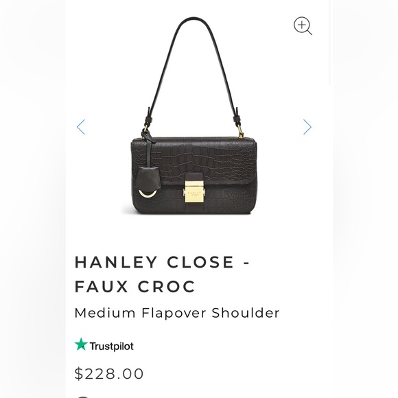 RADLEY LONDON Handbags - Radley London HANLEY CLOSE Medium Flapover Shoulder bag Thunder Gray Brown Croco